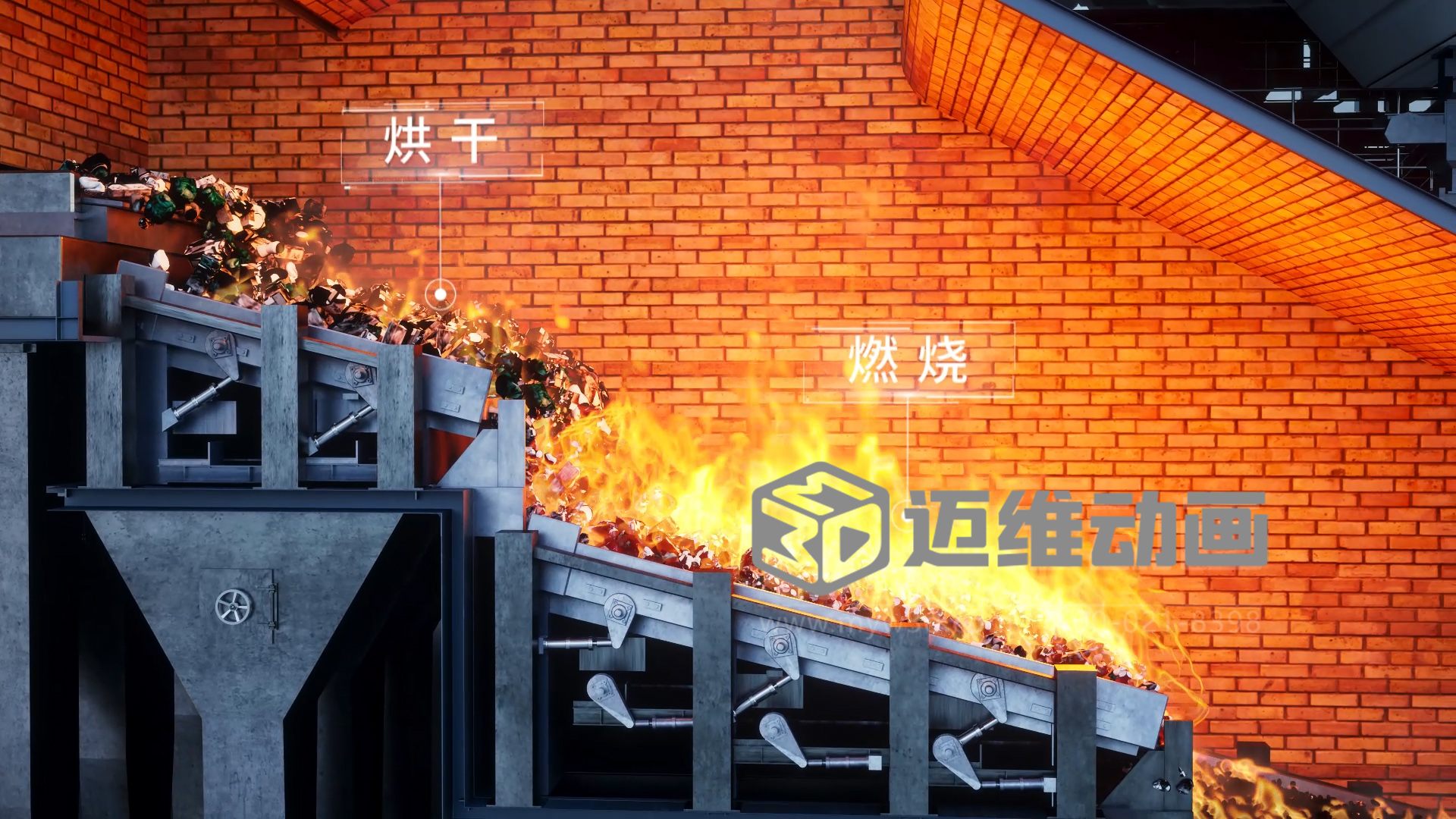 生活垃圾焚燒發電處理技術三維動畫展示(圖3)